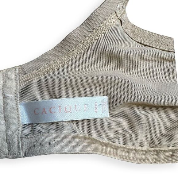 CACIQUE Women’s Beige Smooth Cups Underwire Full-Coverage Bra Size 46DD - Picture 3 of 3